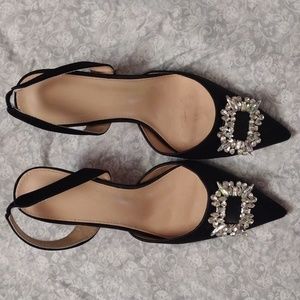 Susanny Women's Black Heels Wedding Shoes